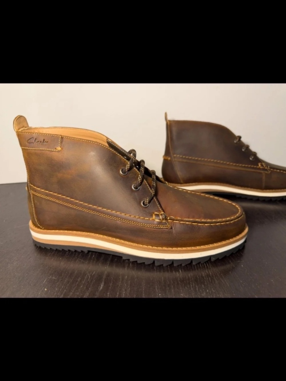 Clarks Durston Mid Beeswax Leather Chukka Boots Brown Mens 9.5M